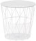 Carousel Home Modern White Wire Side Table Living Room End Tables | Coffee End Side Table With - Lift Off Tray Top | Occasional Pedestal Table Bedside Tables