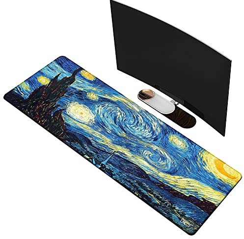 Cacoy Tapis de Souris XL 1200x400 mm, Très Grand Tapis de Souris Gamer, Base en Caoutchouc Anti-dérapante et Bords Cousus Tapis de Bureau