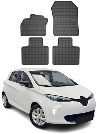OMAC Fußmatten für Renault Zoe 2012-2019 Gummi 4tlg Schwarz | Automatten, Gummimatten, Allwetter, Antirutsch, fahrzeugspezifisches Produkt, wasserdicht