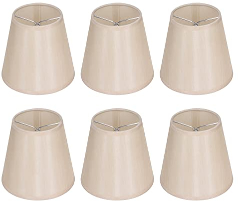 Lampenschirm Klein Aprikose Rustikale Lampenschirme im 6er-Set, Lichtabdeckungen, die an den Lampenschirmen der Glühlampe befestigt werden, für Hängelampe Tischlampe Stehlampe Kronleuchter