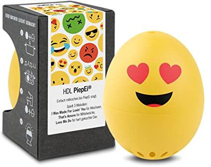 HDL PiepEi - Singende Eieruhr zum Mitkochen - Eierkocher für 3 Härtegrade - Gute Laune Geschenk - Lustiges Kochei - Musik Eggtimer - Brainstream