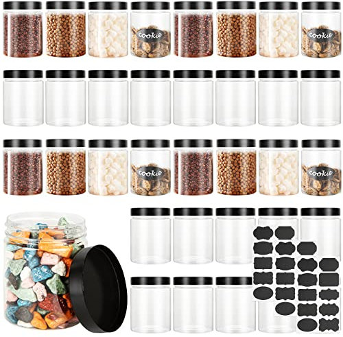 ACXFOND Kunststoffdosen mit Deckel, leere Kunststoffbehälter mit Deckel, transparent, kleine Behälter, Vorratsdosen für trockene Lebensmittel, Make-up, Schleim, Honig, Marmelade, 40 Stück