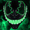 Balinco LED Venom Maske mit 3 Leuchtmodi - perfekt für Techno DJ | Halloween | Cosplay | Karneval | Gruselmaske | Neon Maske | als Ergänzung zum Horror Kostüm (Grün)