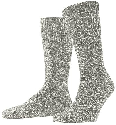 FALKE Herren Socken Carved Pile Baumwolle gemustert 1 Paar, Grau (Lunar 3225), 39-42