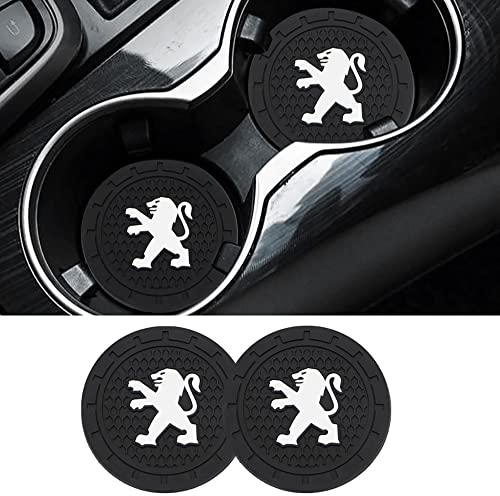 JJRY 2 Stück Auto Getränkehalter Untersetzer für Peugeot 208 307 407 206 308 406 307 207 3008 2008 508 107 408 108 301 306 Wasserdicht Anti-Rutsch Becherhalter Auto Zubehör