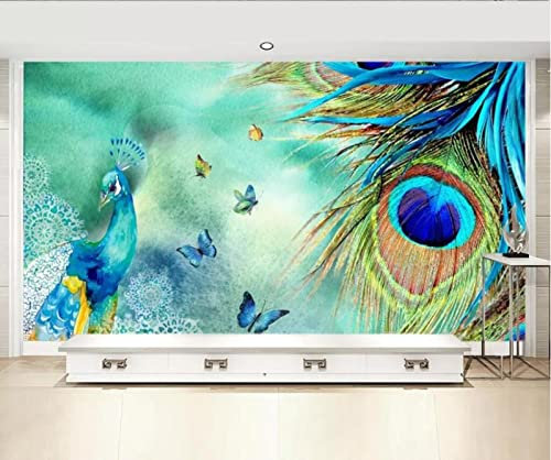 CILODO Papier Peints Bleu & paon 400cm×280cm(LxH)