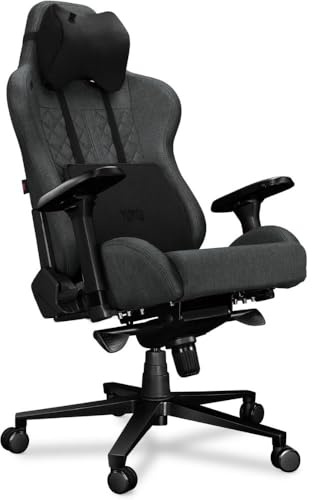 YUMISU 2050 Chaise Gaming Ergonomique - Siège Chaise Ordinateur de Gamer Confortable - Chaises Fauteuil Bureaux - Office Gaming Chair - Velours - 150 kg (Gris/Noir)