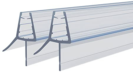 2x100cm Duschdichtung Transparent, Dichtung Transparent für 4-6mm Glastür Duschwand Badewanne Duschkabine Wasserabweiser Schwallschutz Duschdichtungen für Duschtüren