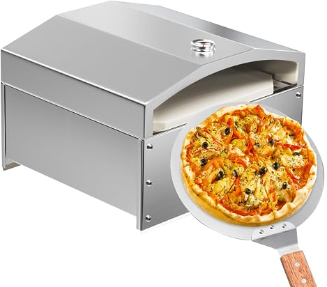 Forno per pizza da esterno in acciaio inox con pietra per pizza, set di accessori per Traeger/Pit Boss/Camp Chef/braci a pellet di legno affumicatore griglie