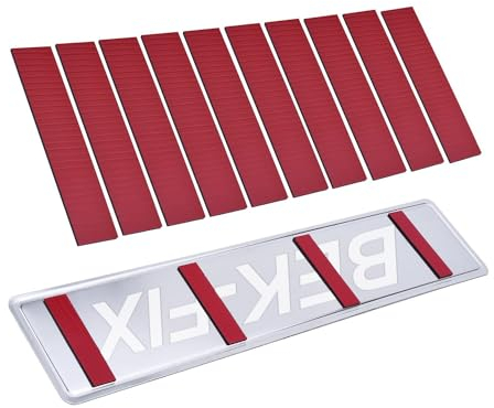 BEK-FIX® 10 NUMBER PLATE STICKY PADS DOUBLE SIDED ADHESIVE TAPE STRIPS LICENSE PLATE HOLDER