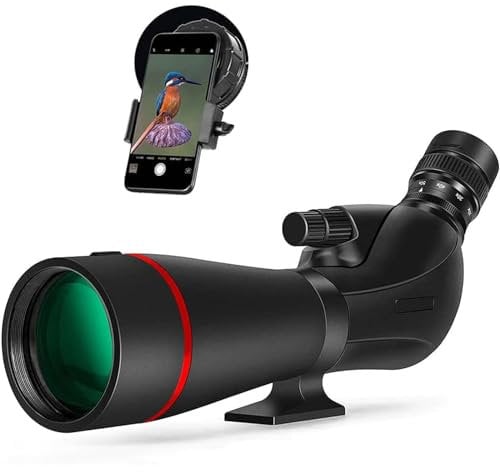 JoyDate 20-60x 80mm ED Spektiv mit Smartphone Adapter, Extra-Low Dispersion Spektivs perfekt für Zielschießen Vogelbeobachtung Jagd Wildlife Scenery