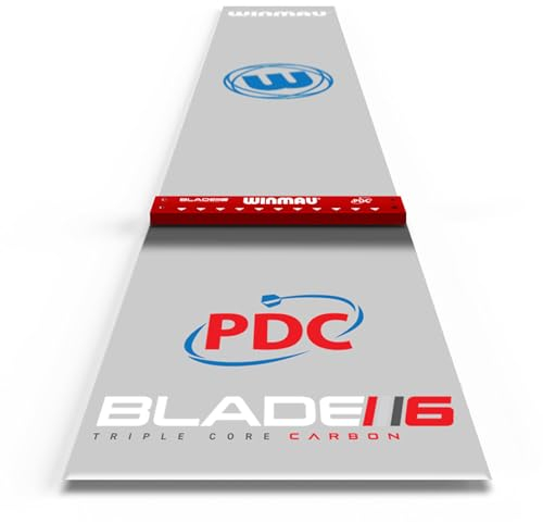 WINMAU Darts – Clearzone PVC Darts Mat with Raised Integrated Oche Line for Steel Tip – High Visibility Throw Line Marker - Floor Protector for Dart Board - Professional Dart Accessories