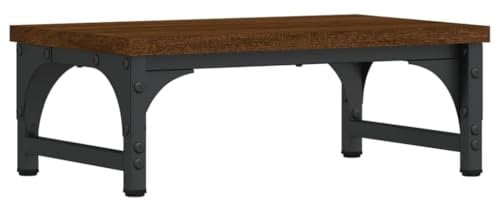 vidaXL Support de Moniteur, Réhausseur d’Écran avec Pieds Réglables, Support d'Ordinateur avec Rangement Bureau Intérieur, Chêne Marron Bois d'Ingénierie
