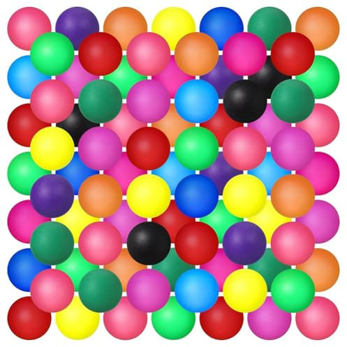 ARVALOLET Lot de 50 balles de tennis de table, 40 mm, lavables, multicolores, pour carnaval, jeux de piscine, décorations de fête