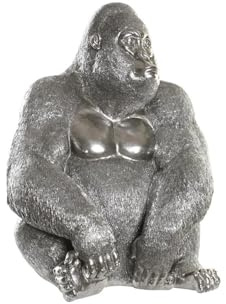FIGURA RESINA 46X40X61 GORILA PLATEADO