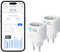 Meross Intelligente Steckdose (Typ E), 2 Stück WiFi Mini kompatibel mit Alexa, Google Home und SmartThings, 16 A Steckdose mit Messung des Energieverbrauchs für Solarpanel Photovoltaik