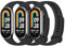 Oumida 3 Pièces Colorée Bracelet Compatible avec Xiaomi Mi Band 8, Sport Silicone Souple Bracelet pour Xiaomi Mi Band 8, Noir+Noir+Noir