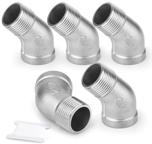 ERGAOBOY 2 pezzi 3/4 BSP filettatura femmina a 3/4 BSP filettatura maschio, acciaio inox 304 raccordo a 45 gradi