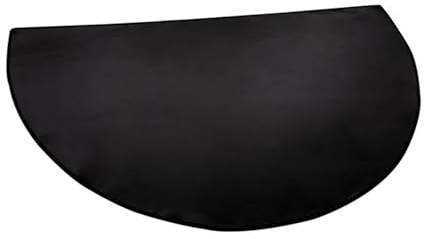 70 * 152cm/27.5 * 59.8zoll, Silikonbeschichteter Fiberglas Herdteppich, rutschfest, hitzebeständig, flammhemmend, Schutzteppich für Feuerstelle, Heizungen, halbrund, schwarz