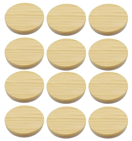 12pack Silicone-Sealed Wooden Candle Cup Lids Compatible With Cheesecake Jars Reusable Glass Storage Jar Lids