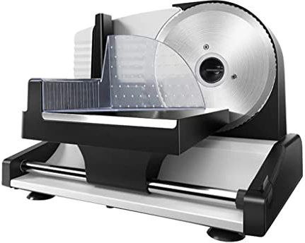 MLUENF Affettatrice elettrica 220V per Uso Domestico Semi-Automatica Involtini di Agnello Fette di Pane Piatto Caldo Desktop Macchina da Taglio per Carne di Verdure