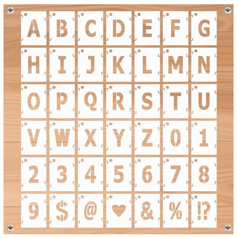 Ceihwa 42pc Groß Buchstaben Schablone Verbindbar 10cm Graffiti Schablone Buchstaben Wand Zahlen Sprühschablonen Buchstaben Lackierschablone Number Zahlenschablone Kunststoff Zeichenschablonen Alphabet