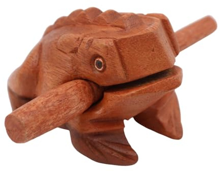 Hsthe Sea Mini-Quakfrosch aus Holz, Fair-Trade-Schlaginstrument, Spaß für alle Altersgruppen.