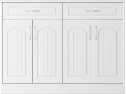 KaBuea Breiter 4-türiger Schuhschrank mit dickem Boden und 2 Schubladen für Eingangsbereich, Wohnzimmer und Schlafzimmer, weiß