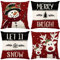 APRPOPHIC Weihnachten Kissenbezug, 4-teiliges Set von Cartoon Weihnachten Rentier Schneemann Kissenbezug, Winter Urlaub Kissenbezug, Weihnachtsdekoration für Zuhause, 18x18 Zoll