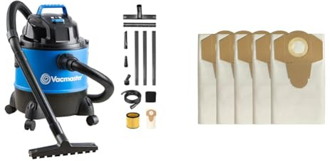 Vacmaster VQ1220PF 1250W 20L Lot de 5 Sacs à poussière universels pour aspirateurs secs et humides - 20 L
