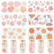 SOFPLATE 6 Stück 6 Stile UV DTF Becherverpackungen Glasbecher Aufkleber Großpackung Bunt Transparenter Kunststoff Rosen Blumen Blätter Wasserdichte Aufkleber Für Becher Holzdekoration DIY Bastelbedarf