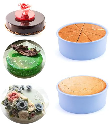 Qtuie Moldes Silicona Reposteria 15 cm 2 Pcs Moldes Redondo para Hornear Moldes Tarta Bandejas de Pastel no Pegajosas, Moldes de Pastel Moldes de Silicona para Tartas Pasteles Bizcocho Redondo