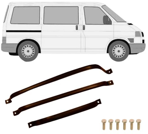 3x Tankband Kraftstofftankbänder hinten für VW Transporter T4 + Einbausatz Clips