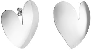 Purelei® True Love Ohrstecker – Asymmetrische Herz-Ohrringe mit modernem Design | Edelstahl 18K vergoldet, Silber, Roségold (Silver)