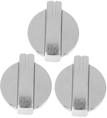 TOPBATHY 3 Stück Herdknöpfe aus Edelstahl für Gasherd Einfache Montage und Reinigung Minimalistisches Design für Küche und Camping