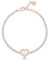 Bracciale tennis in argento rose con cuore lettera E