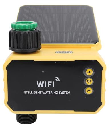 Solar WiFi Sprinkler Timer, Wiederaufladbare Wassertimer mit Regenverzögerung, Manueller Modus, App -Steuerung Automatische Bewässerung Im Außenverstärkung Controller