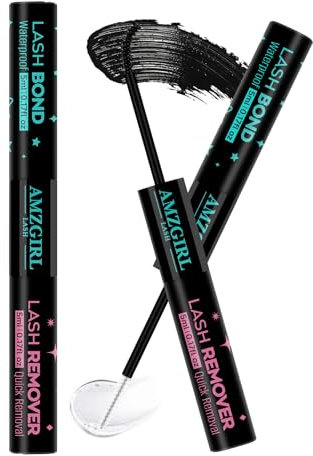 Eyelash Glue Bond and Remover 2 in 1 for Cluster Individual Lashes Strong Hold Black Lash Adhesive and Professional Fast Removal Lash Glue Remover