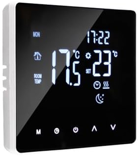 Termostato intelligente WiFi con schermo touch LCD, programmazione settimanale, bianco, 86 x 86 x 40 mm, 3200 W, IP20, per riscaldamento e uso domestico