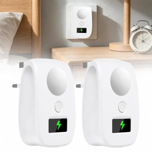 2 Pack Energy Saving Plugs 220V Over/Under Intelligent Voltage Stabilize | Protection Wall Plug for Household Office Buildings Shopping Malls Appliances Plug-in Electric Saver Filters Dirty Power