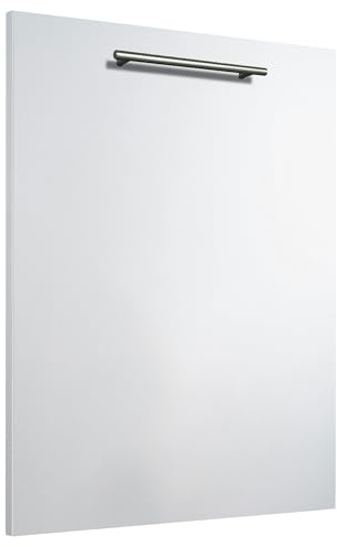 Geschirrspülerfront/Blende – 19 mm MDF – für vollintegrierte Spülmaschinen – inkl. Edelstahlgriff – 715×444 mm – Weiß Matt