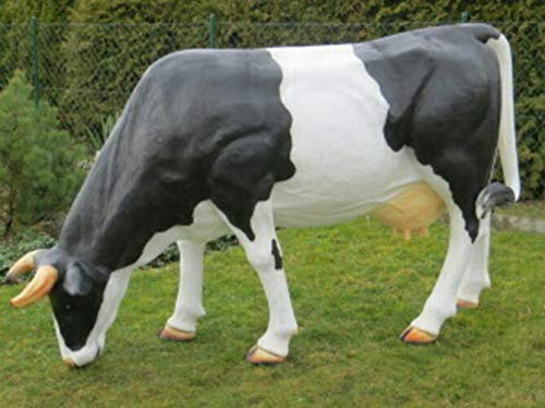 XXL Kuh lebensgross grasend ca. 230cm Premium Gartendeko lebensecht Garten-Deko-Figur-