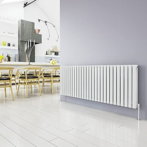 Horizontal Column White Radiator Oval Double Designer Radiator 600x1593mm Central Heating Interior Design