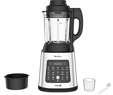 Moulinex Blender chauffant, 1400 W, 10 programmes automatiques, Lames amovibles, Fonction nettoyage en profondeur, Panier vapeur, Perfectmix Cook LM83SD10, Métal
