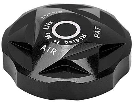 Fahrrad Vordergabel Zubehör - Luftkammer Abdeckung Aus Aluminiumlegierung, Luft Gas Ventilkappe für Federgabel, Ersatzteile (Schwarz)