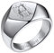 Bestyle Signetring Damenring Siegelring Herren Buchstabe Erinnerungsgeschenk ring mit Anfangsbuchstaben Mädchenring Hip Hop Ring Silber 59