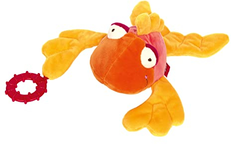 SIGIKID 42942 Aktiv-Greifling Fisch, PlayQ Lernspielzeug, mit Beißring Knisterfolie und Rassel: greifen, spielen, lernen, für Babys ab 3 Monaten, Fisch/Orange-Gelb 21 x 9 cm