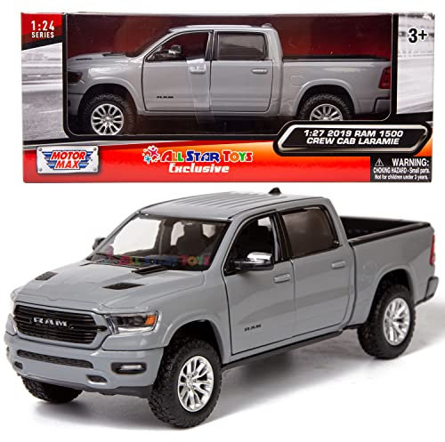 All Star Toys Exklusiver 2019 RAM 1500 Laramie Crew Cab Pickup Truck Keramik Grau 1:24 Serie Druckguss Modellauto von Motormax 79357 Grau
