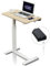 kowo Electric Standing Desk on Wheels with Rechargeable Battery, Small Laptop Table for Bed & Sofa, 70 * 40cm, Overbed Table Height Adjustable Sit Stand Stand Up Desk for Home Office & Bedroom, Oak
