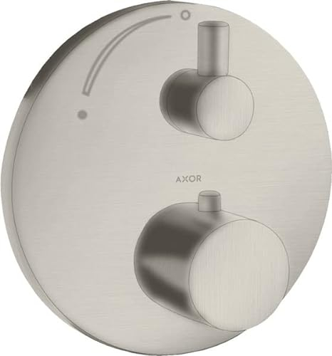 hansgrohe AXOR Uno² Thermostat Unterputz mit Abstellventil, 1 Verbraucher, 38700800, Farbe: Edelstahl Optic